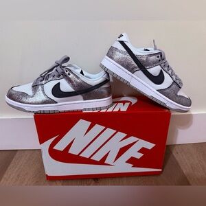 NWT Nike Dunk Low Golden Gals Metallic Silver